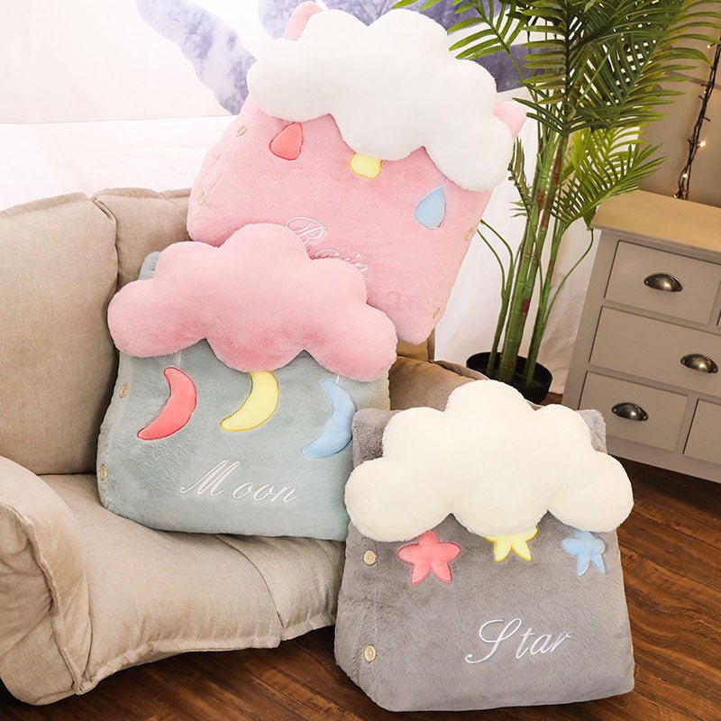 Cute Star Cloud Wedge Cushion Grey - Snug & Homely