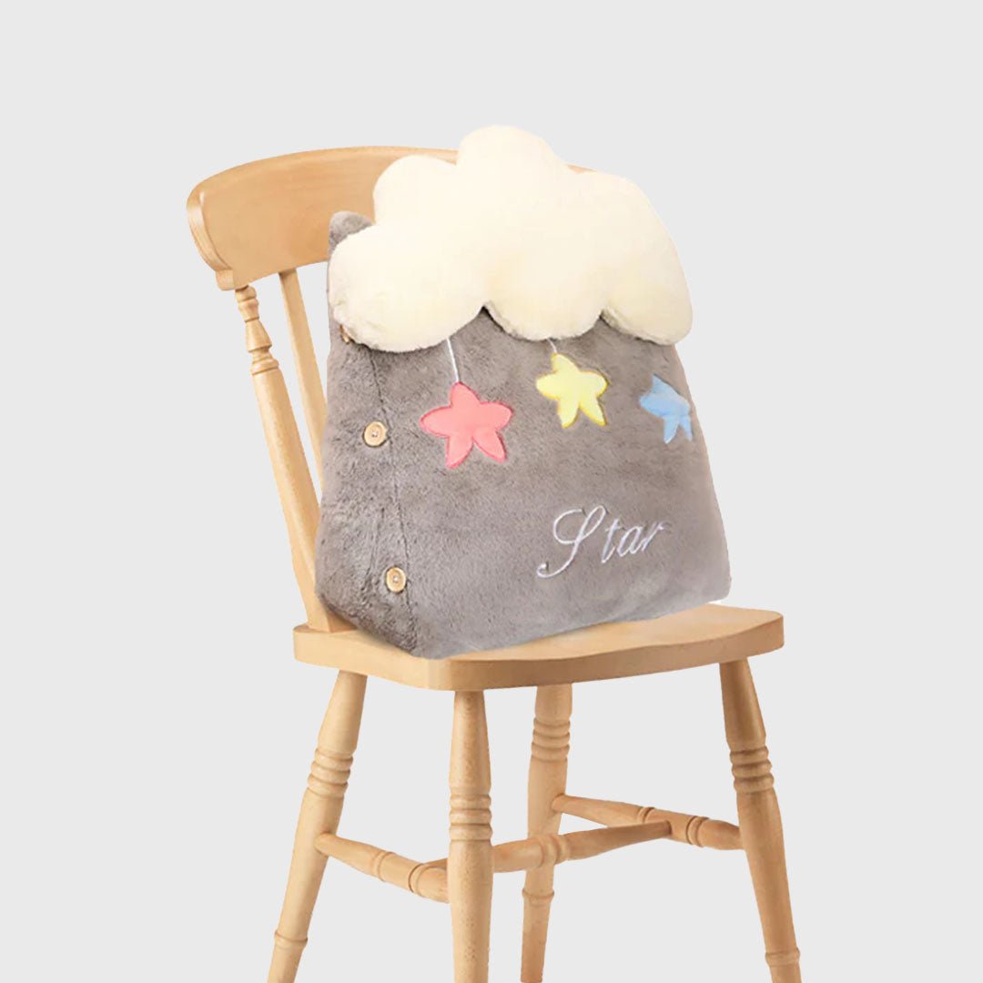 Cute Star Cloud Wedge Cushion Grey - Snug & Homely