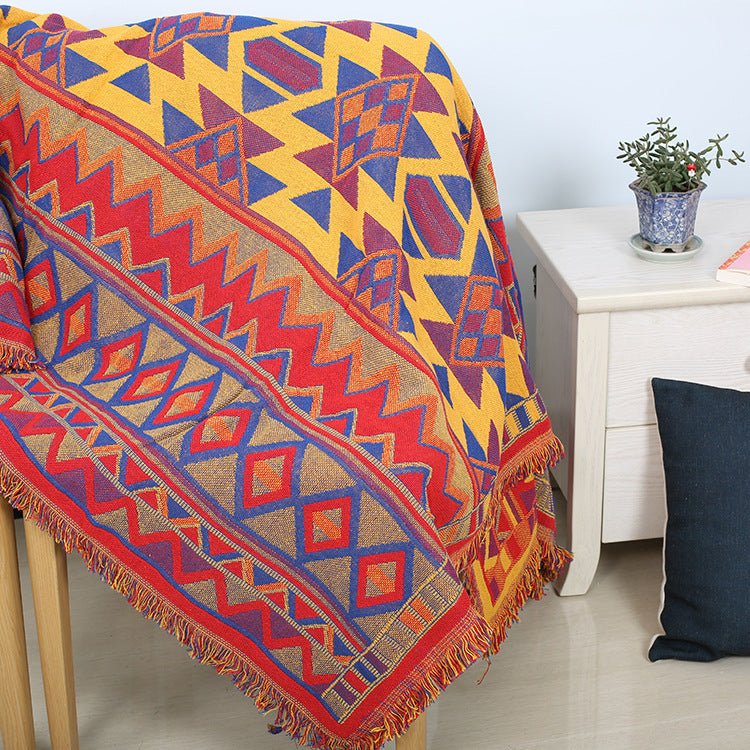 Dual-Sided Geometric Jacquard Anti-Slip Sofa Cover - Snug & Homely