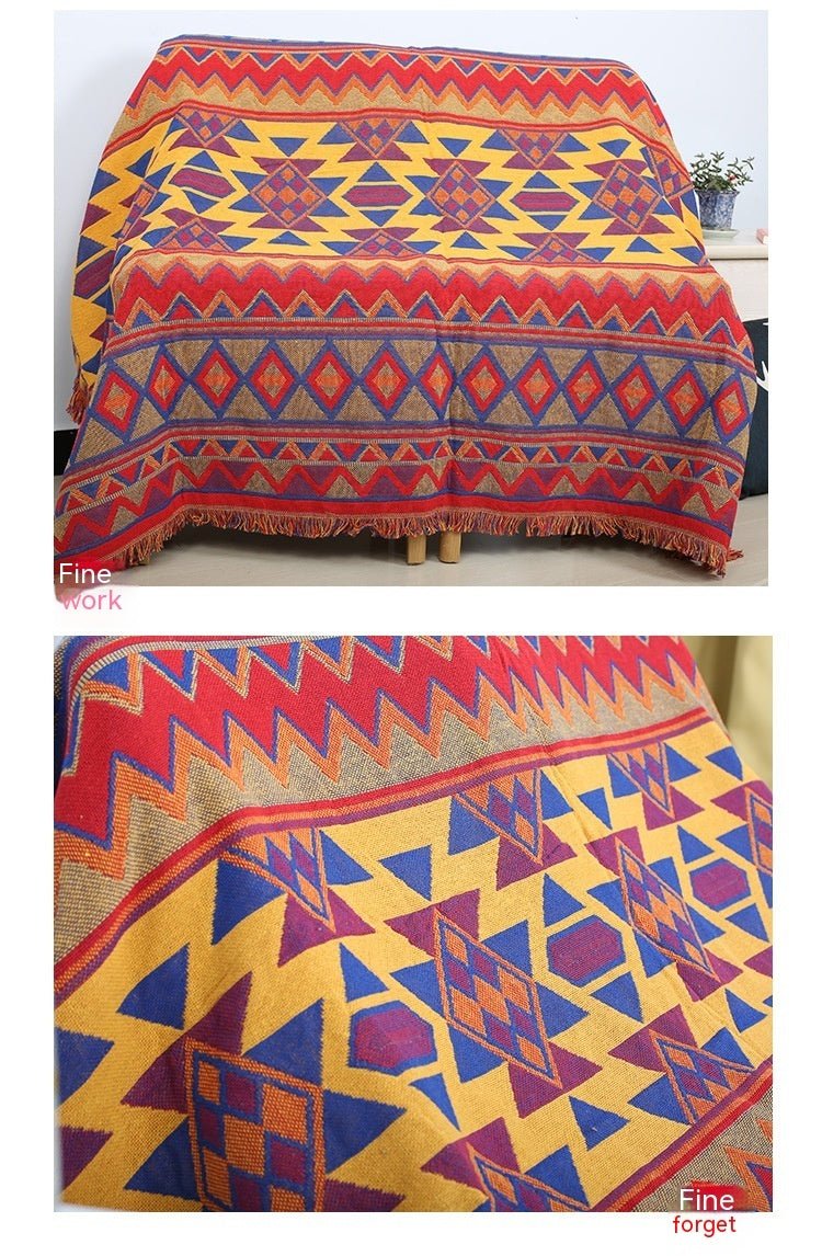 Dual-Sided Geometric Jacquard Anti-Slip Sofa Cover - Snug & Homely