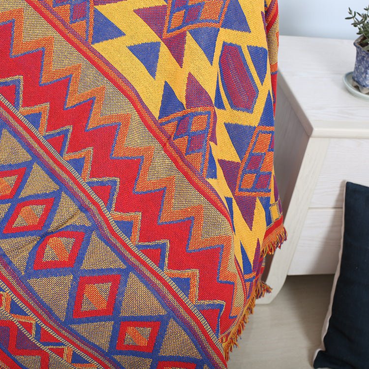 Dual-Sided Geometric Jacquard Anti-Slip Sofa Cover - Snug & Homely