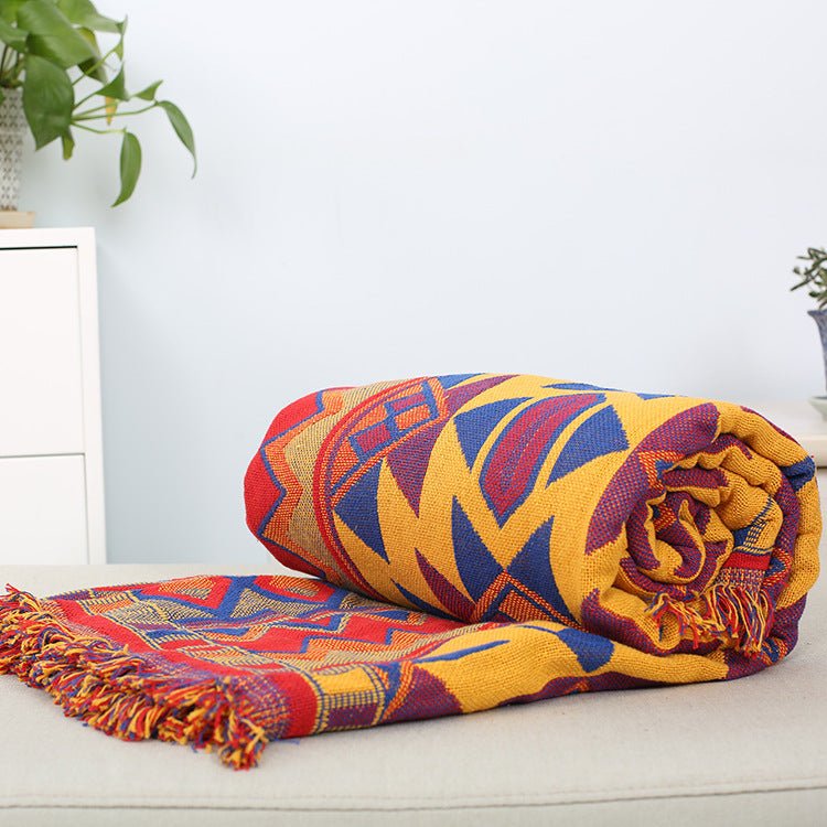 Dual-Sided Geometric Jacquard Anti-Slip Sofa Cover - Snug & Homely
