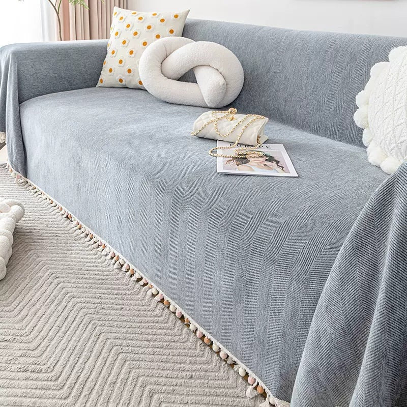 HerriLoom Modern Chenille Herringbone Sofa Cover