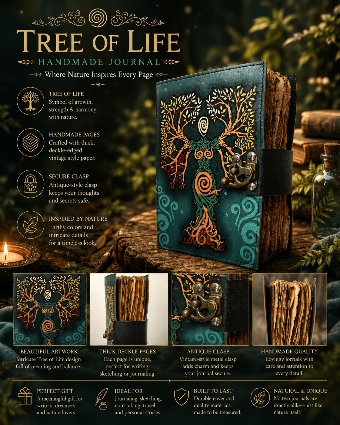 Exotic Leather Journal – Handcrafted with Artisanal Elegance - Snug & Homely