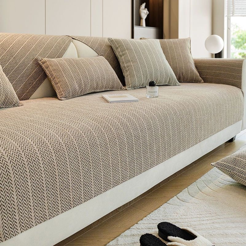 StrioLuxe Chenille Non-Slip Sofa Cushion Cover