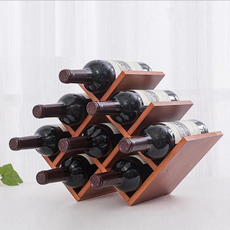 European Creative Wooden Wine Rack