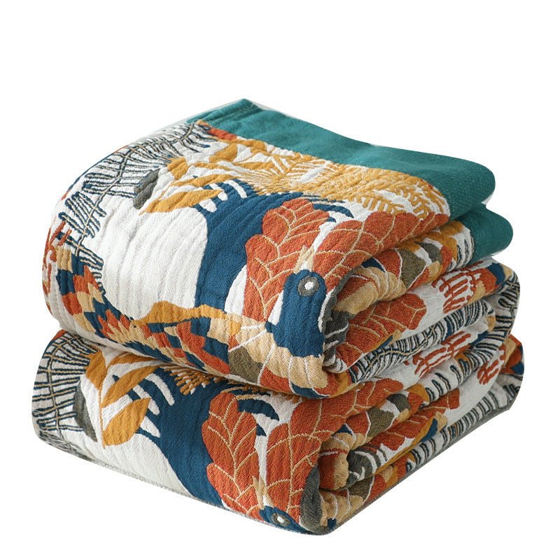 Florence Bloom – European-Style Cotton Gauze Sofa Towel - Snug & Homely