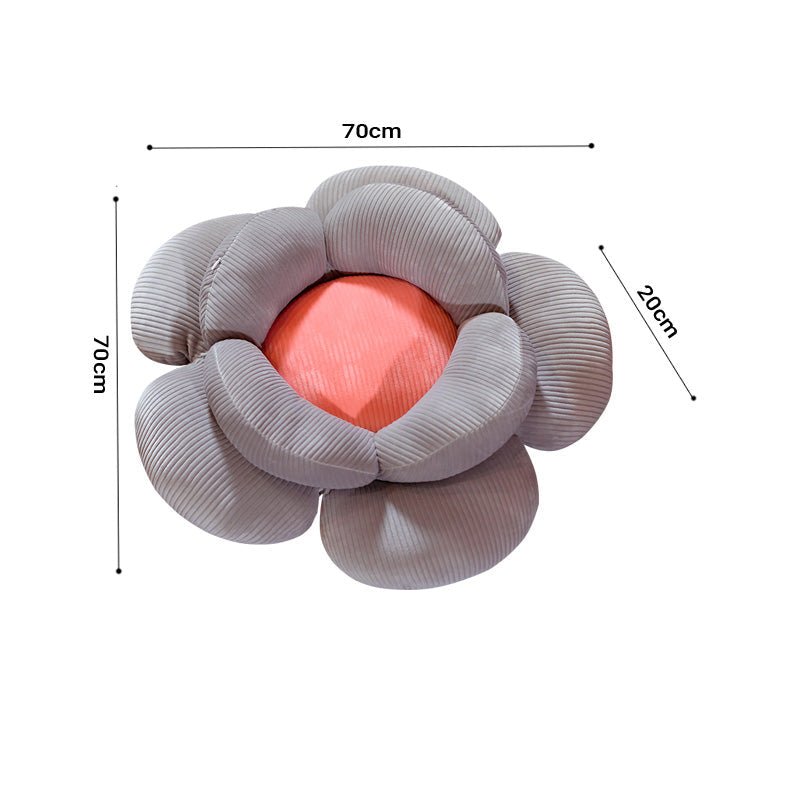 Grey Double Flower Shape Cushion - Snug & Homely