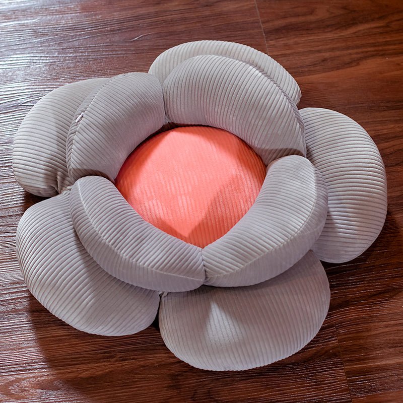 Grey Double Flower Shape Cushion - Snug & Homely