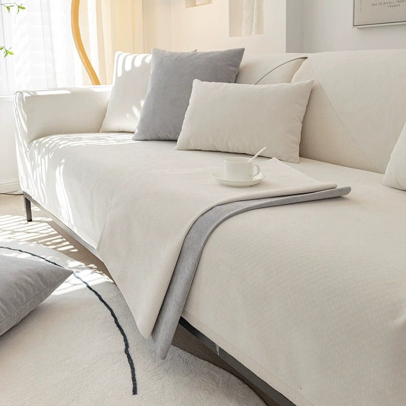LuxeGuard Plush Chenille Sofa Cover – Waterproof & Pet-Friendly - Snug & Homely