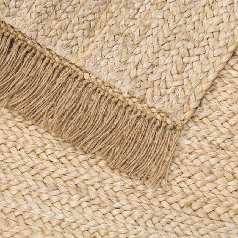 Natural Hand-woven Jute Rug Fringe Edge - Snug & Homely