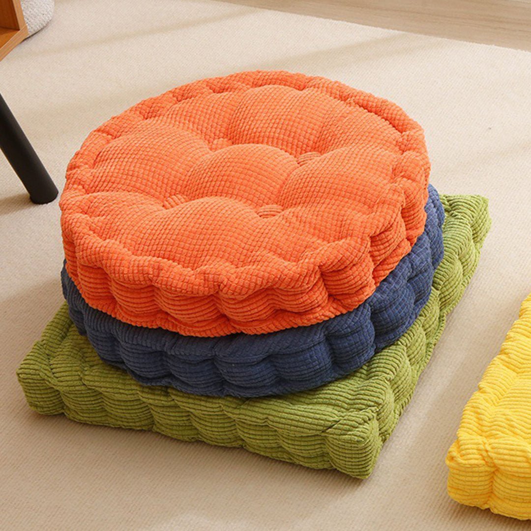 Orange Plush Round Cushion - Snug & Homely