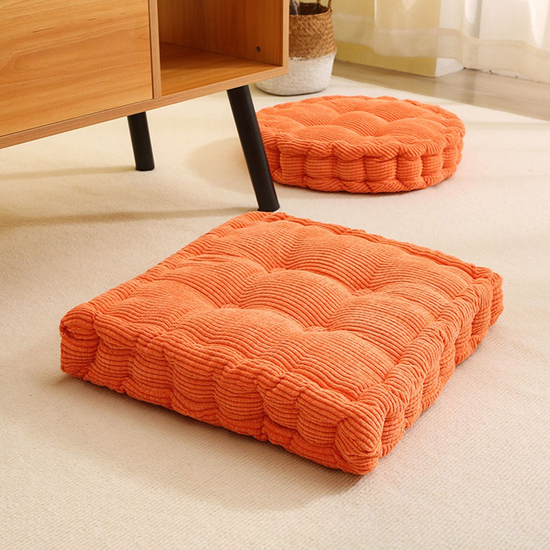 Orange Plush Round Cushion - Snug & Homely