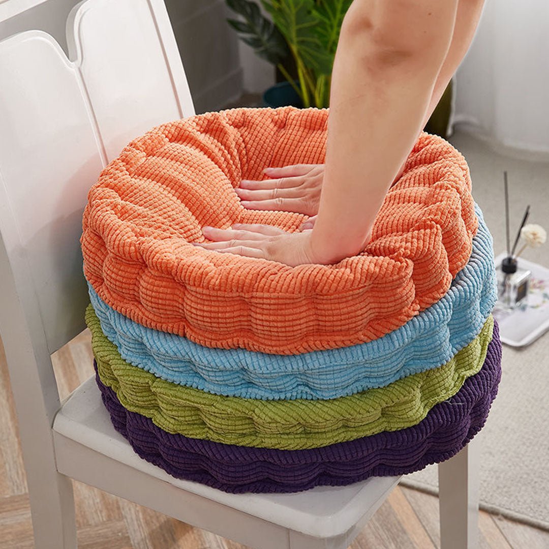 Orange Plush Round Cushion - Snug & Homely