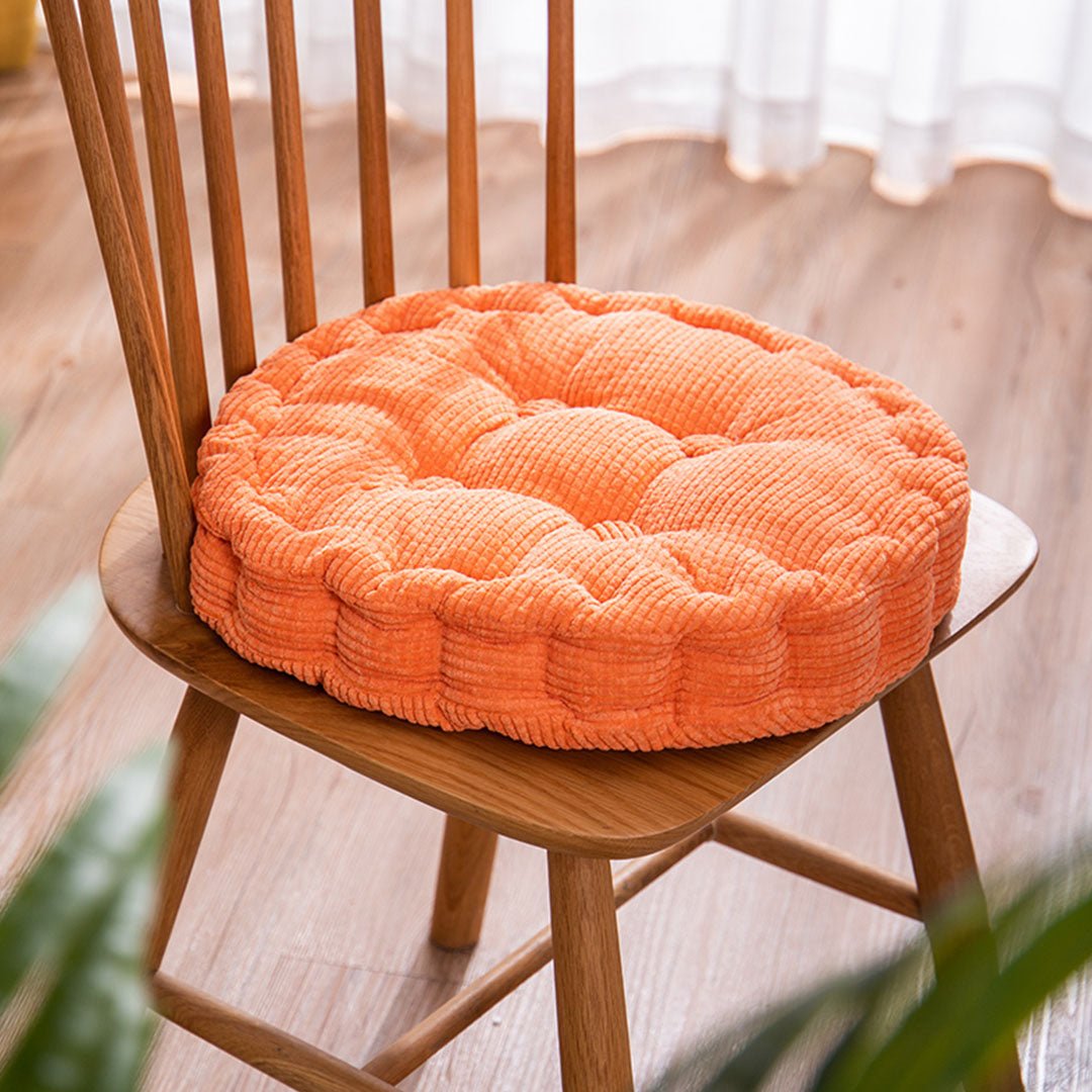 Orange Plush Round Cushion - Snug & Homely