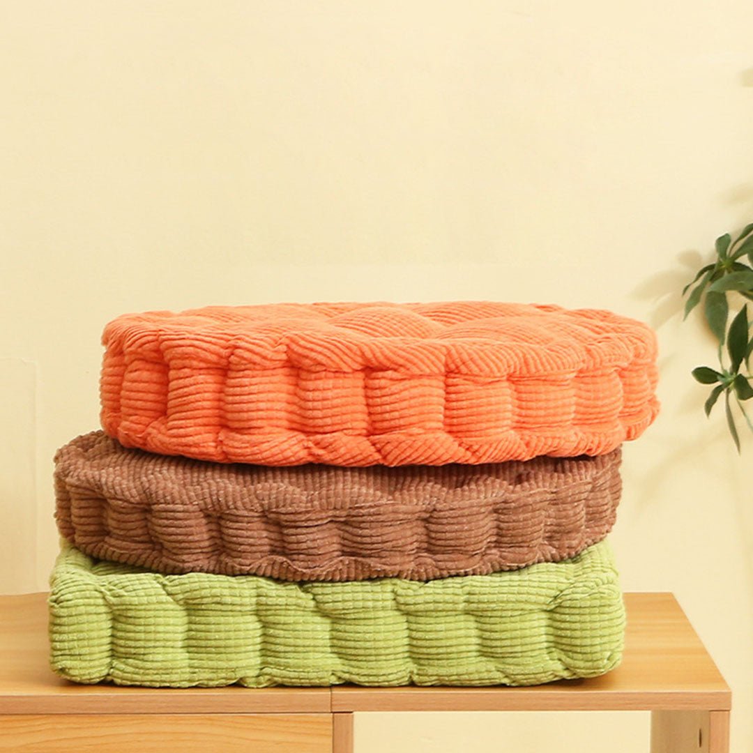 Orange Plush Round Cushion - Snug & Homely