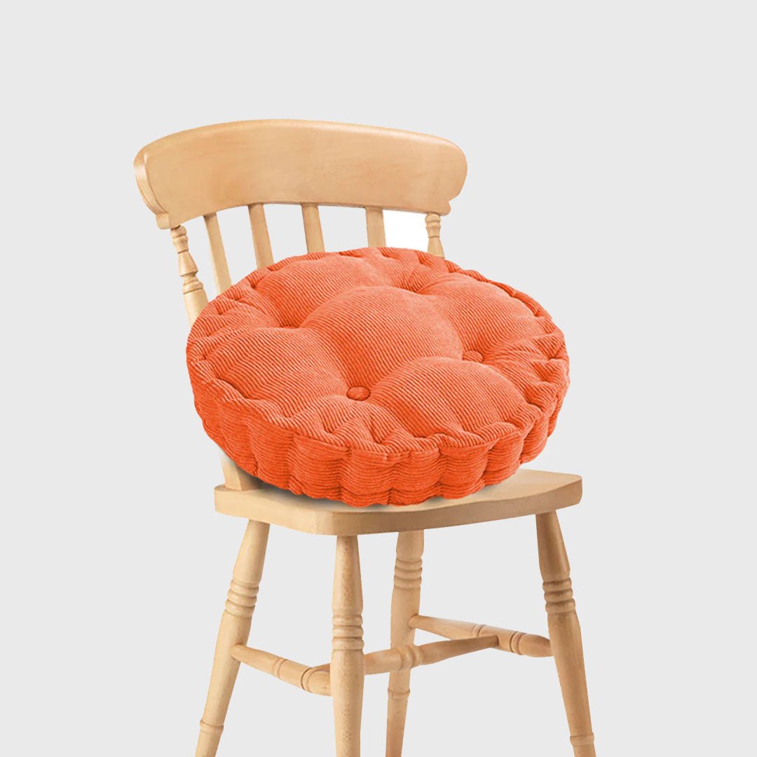 Orange Plush Round Cushion - Snug & Homely