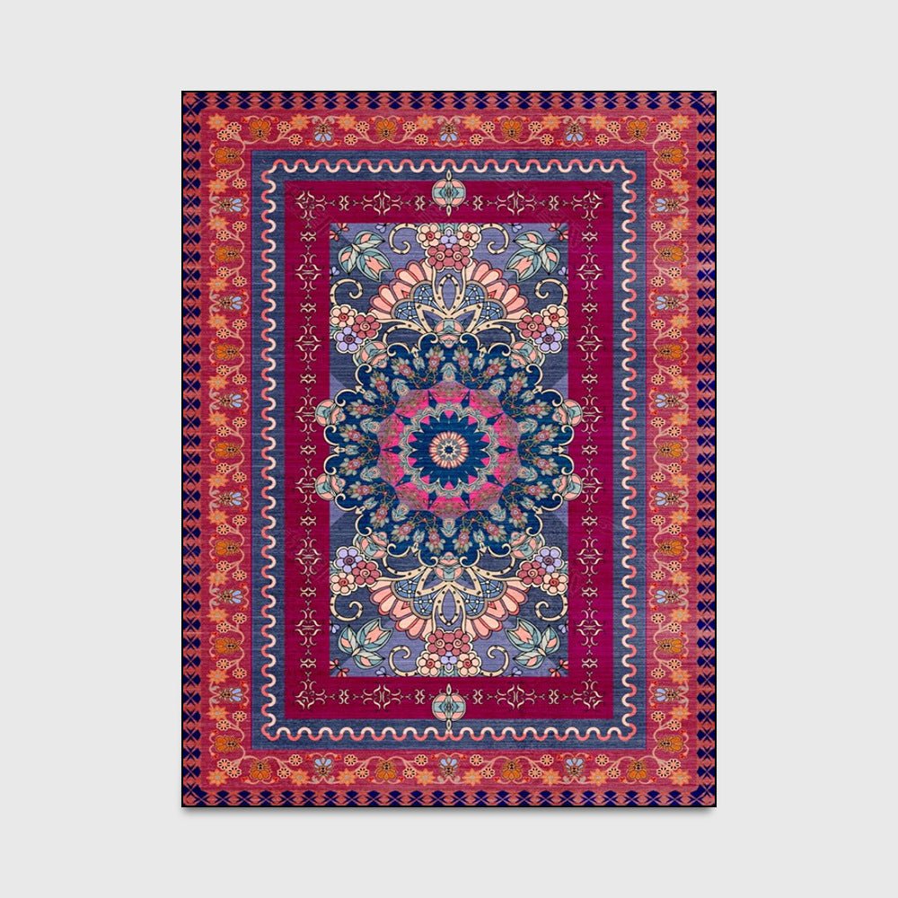 Retro Purplish Red Persian Style Carpet - Snug & Homely