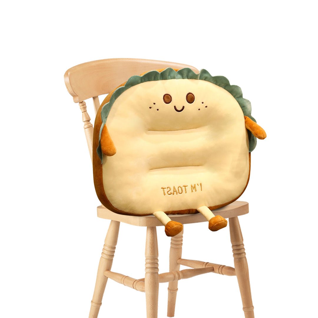 Smiley Face Toast Bread Cushion - Snug & Homely