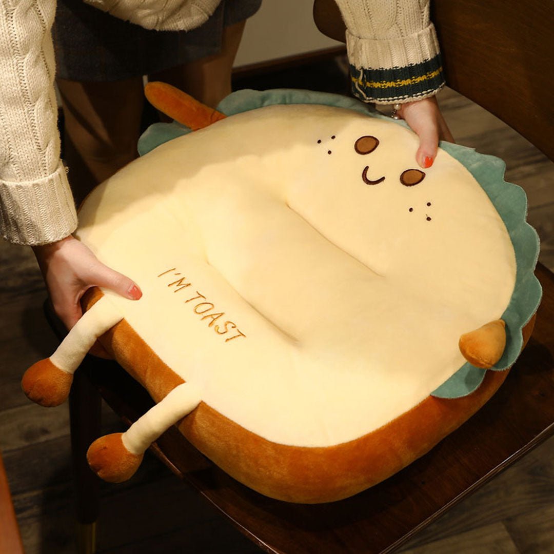 Smiley Face Toast Bread Cushion - Snug & Homely