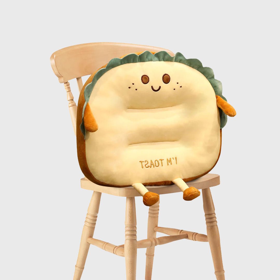 Smiley Face Toast Bread Cushion - Snug & Homely