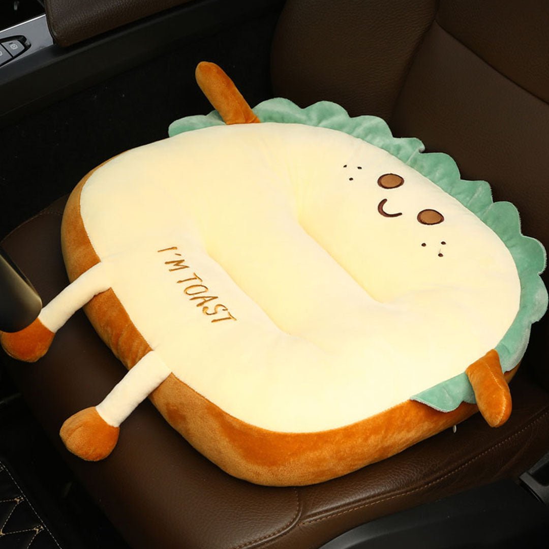 Smiley Face Toast Bread Cushion - Snug & Homely