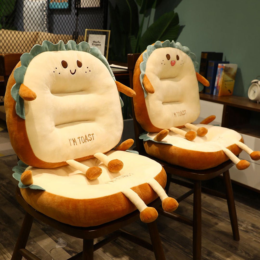 Smiley Face Toast Bread Cushion - Snug & Homely