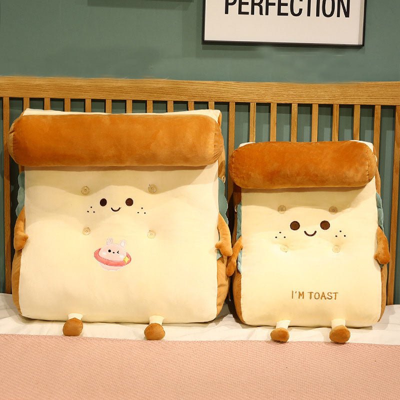 Smiley Face Toast Bread Wedge Cushion - Snug & Homely