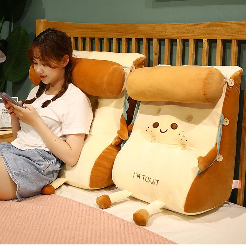 Smiley Face Toast Bread Wedge Cushion - Snug & Homely
