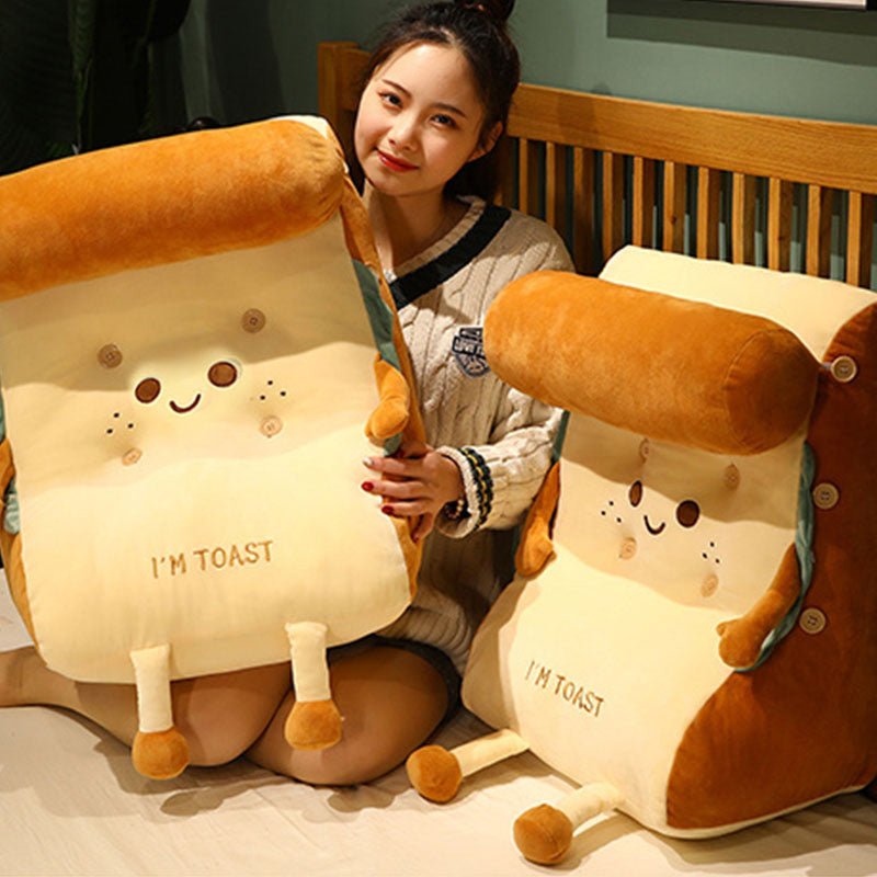 Smiley Face Toast Bread Wedge Cushion - Snug & Homely