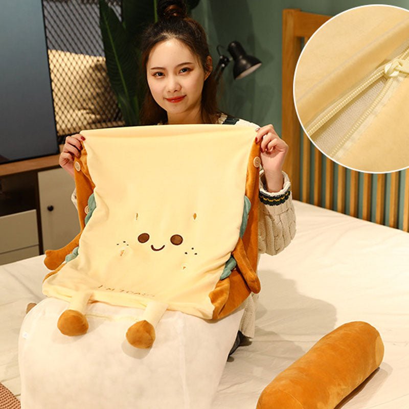 Smiley Face Toast Bread Wedge Cushion - Snug & Homely