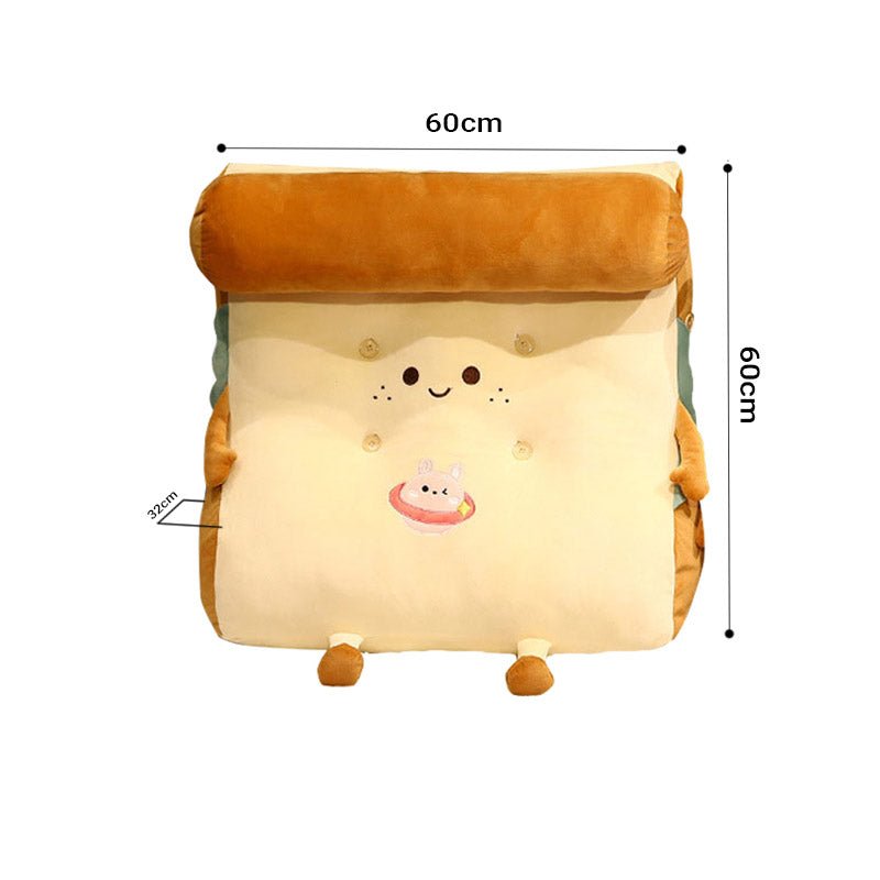 Smiley Face Toast Bread Wedge Cushion - Snug & Homely