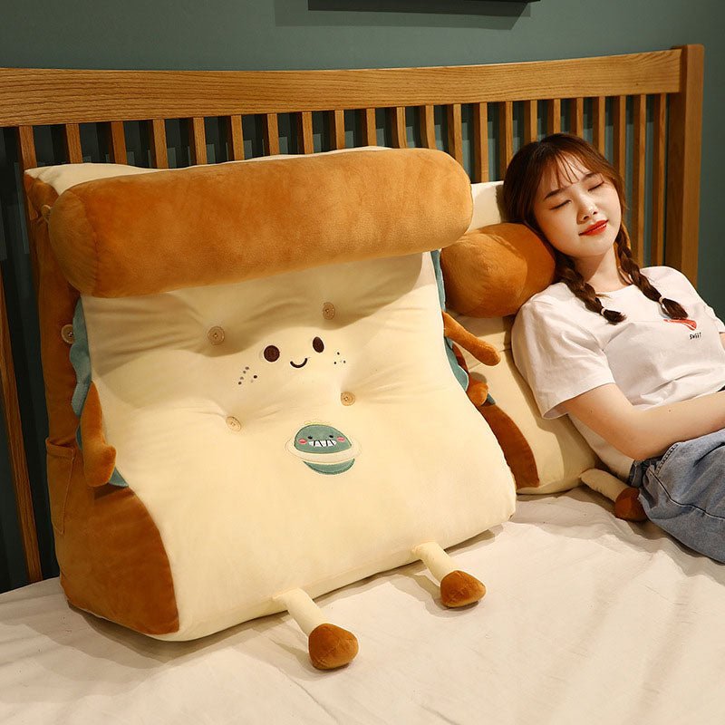 Smiley Face Toast Bread Wedge Cushion - Snug & Homely