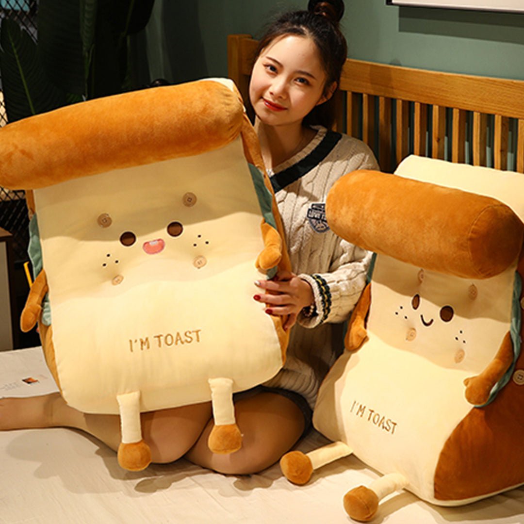 Smiley Face Toast Bread Wedge Cushion Small - Snug & Homely