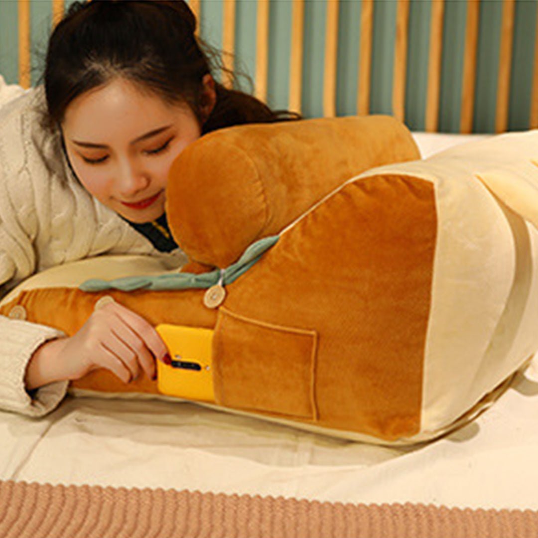 Smiley Face Toast Bread Wedge Cushion Small - Snug & Homely