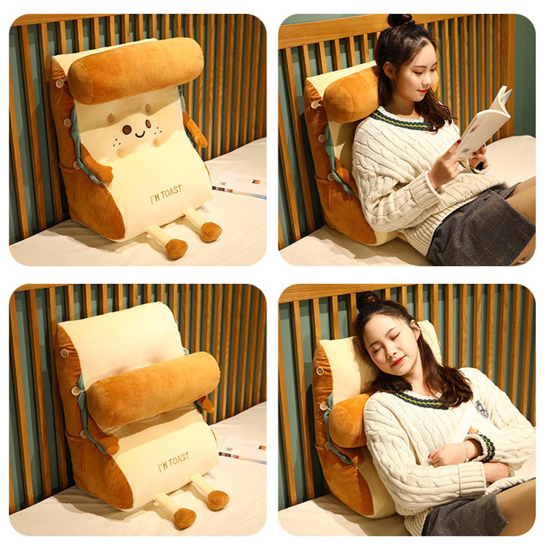 Smiley Face Toast Bread Wedge Cushion Small - Snug & Homely