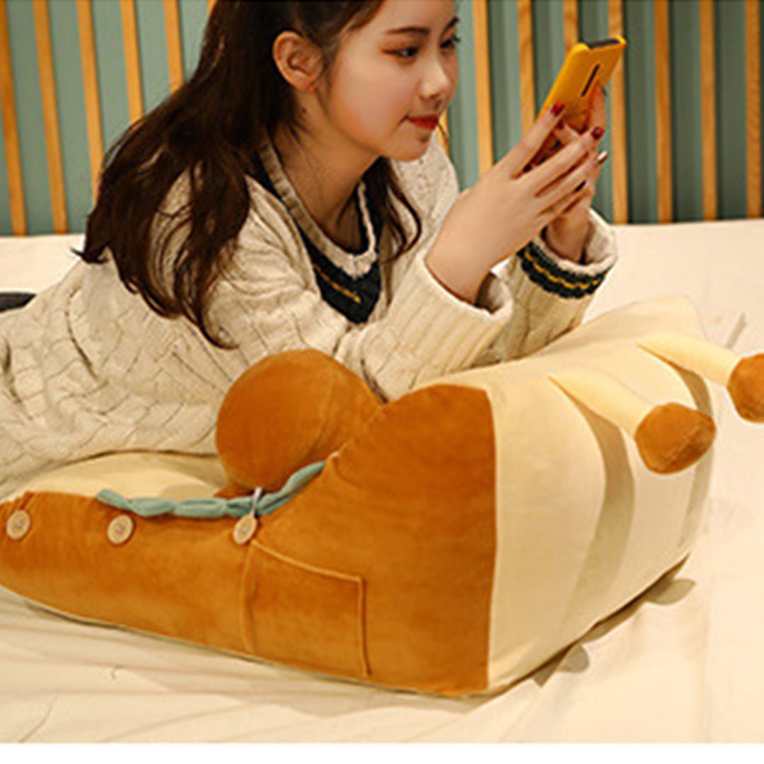 Smiley Face Toast Bread Wedge Cushion Small - Snug & Homely