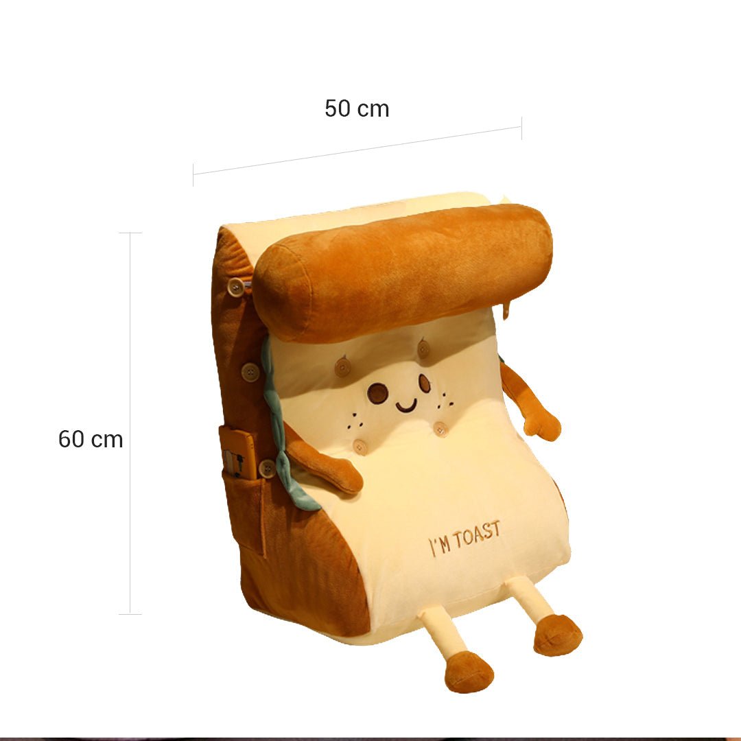 Smiley Face Toast Bread Wedge Cushion Small - Snug & Homely