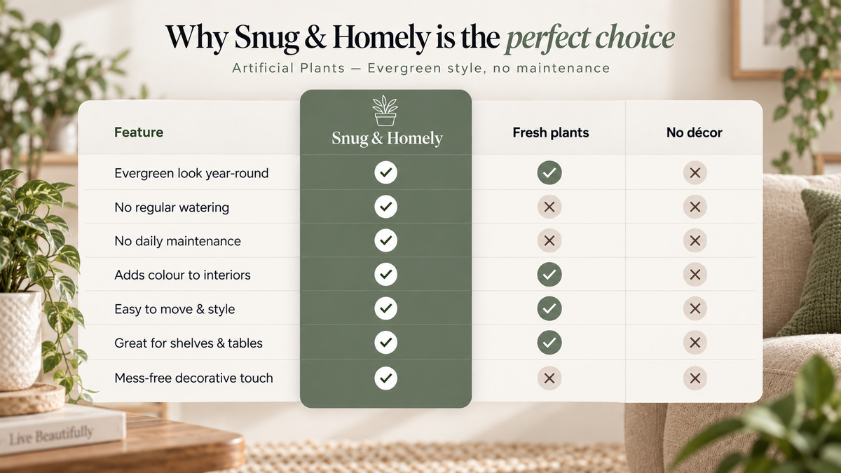 Why Snug & Homely artificial plants are an easy-care décor choice