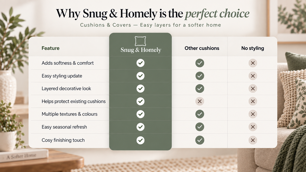Why Snug & Homely cushions and covers are a cosy styling choice