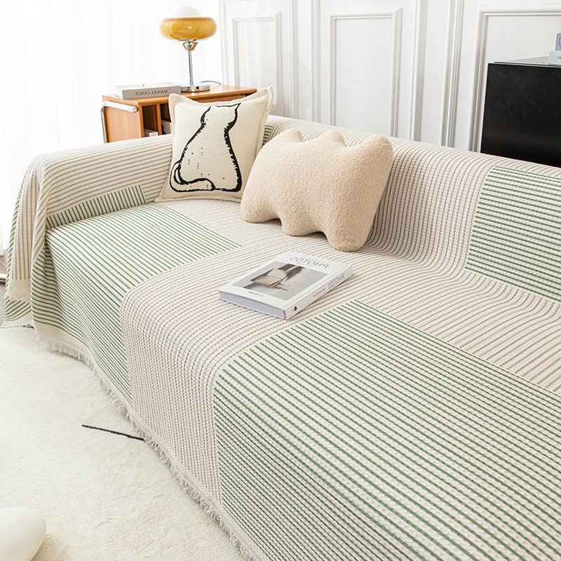StriGuard – Striped Cotton Sofa Towel & Scratch Protector - Snug & Homely