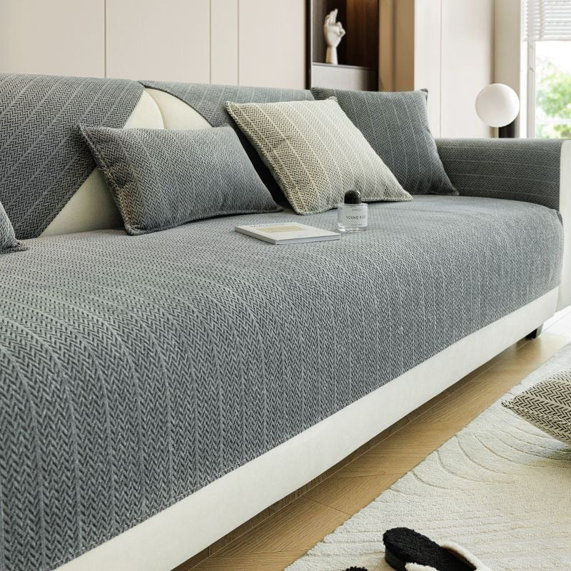 StrioLuxe Chenille Non-Slip Sofa Cushion Cover - Snug & Homely