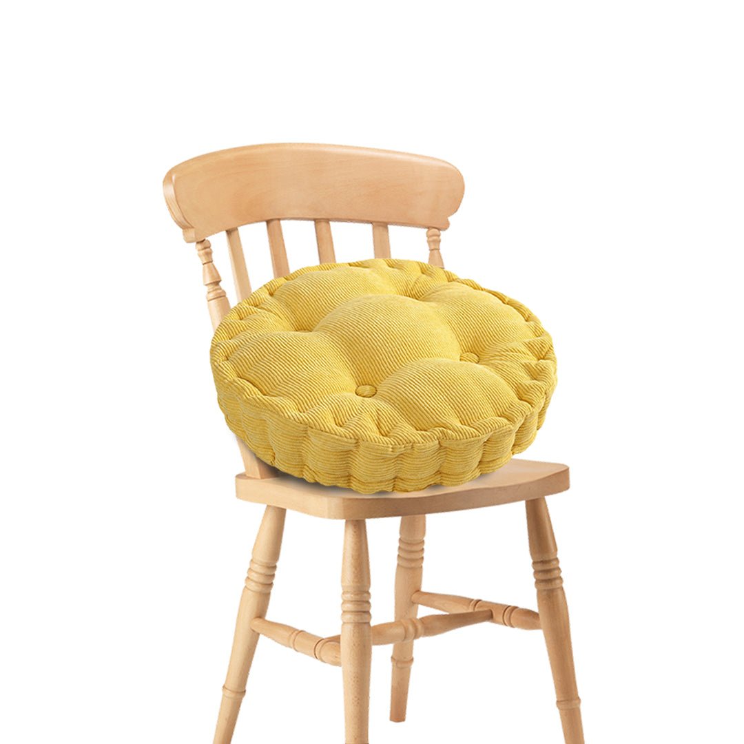 Yellow Plush Round Cushion - Snug & Homely