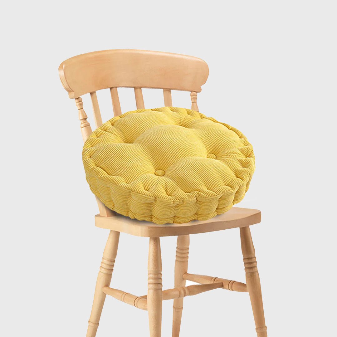 Yellow Plush Round Cushion - Snug & Homely