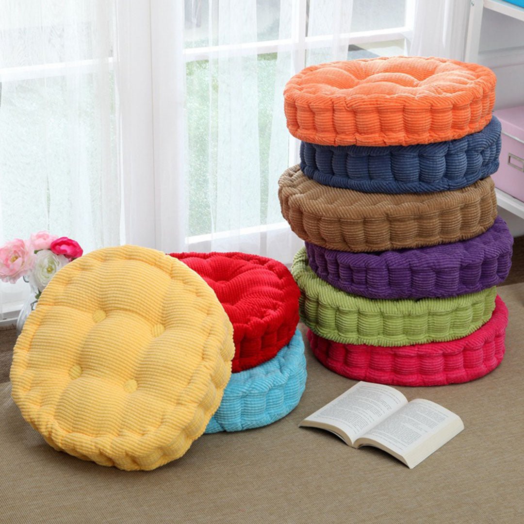 Yellow Plush Round Cushion - Snug & Homely