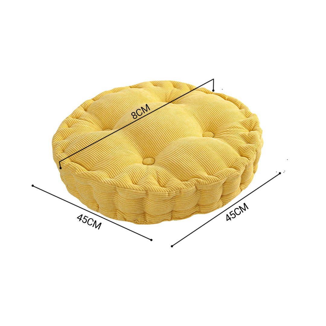 Yellow Plush Round Cushion - Snug & Homely